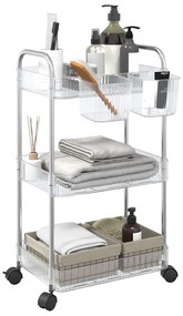 vidaXL Cărucior de depozitare cu 3 niveluri transparent acrilic