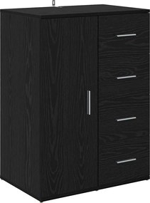 vidaXL Bufet cu sertar Stejar Negru 59 x 39 x 80 cm Lemn compozit