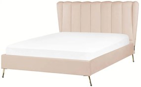 Pat matrimonial 140 cm Mirabell (bej) (cu somieră) (cu port USB). 1081444