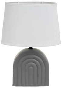 Veioză albă/gri din ceramică cu abajur textil (înălțime 31 cm) – Casa Selección