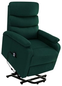 Fotoliu de masaj rabatabil vertical, verde închis, textil