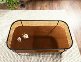 Masa de cafea Prima A chihlimbar transparent/nuc L120 cm