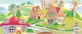Tablou - Orășel colorat (120x50 cm)