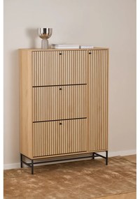 Pantofar în culoare naturală cu deschidere înclinată cu aspect de lemn de stejar 99x140x35 cm Albany – Actona