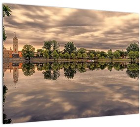 Tablou cu lac și copaci (70x50 cm)