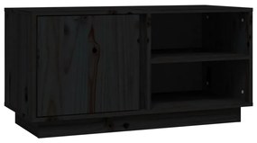814468 vidaXL Comodă TV, negru, 80x35x40,5 cm, lemn masiv de pin