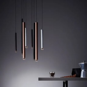 Brilliant - LED CEMBALO, lustră suspendată pe cablu, cu reglare a intensității, LED 32W, 230V, crom/negru/maro