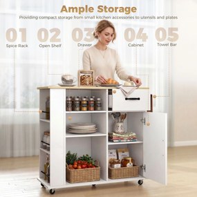 HOMCOM Cărucior mobil multifuncțional pentru depozitare | Aosom Romania