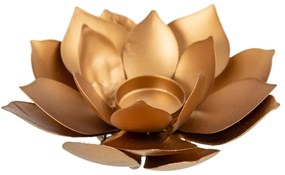 Suport lumanare din metal auriu 15 X 15 X 5 CM