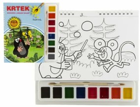 Cârtiță carte de colorat 3 cu acuarele și perie