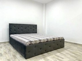 Pat tapitat Paris, culoare gri, 177 x 209 x 118 cm