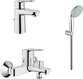 Set baterii lavoar cada si dus cu porter Grohe BauEdge crom lucios