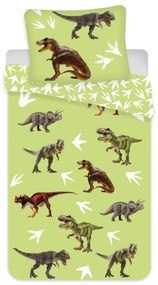 Dinozaur Set de lenjerie pentru copii Green 100×135cm, 40×60 cm