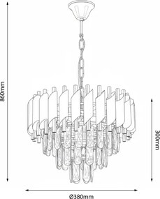 Brilagi - Candelabru suspendat pe lanț ECLIPSE 5xE14/10W/230V Ø 38 cm negru/auriu