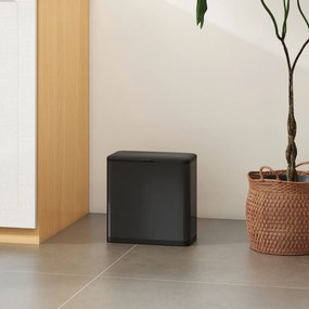 HOMCOM Pubelă 8 L cu Capac din Oțel Inoxidabil, Suspendată sau de Sine Stătătoare, 29,7x17,4x30 cm, Negru | Aosom Romania