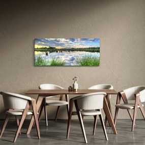 Tablou cu lac și trestie (120x50 cm)