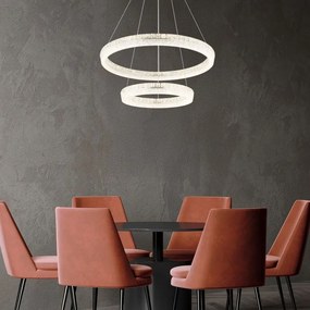 Lustra cristale din sticla LED CCT cu telecomanda LAUREL 80cm