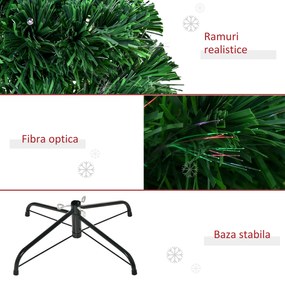 Brad de Craciun cu Fribra Optica si Suport din PVC Foarte Des, decoratiune de craciun, brad Φ60×120cm HOMCOM | Aosom Romania