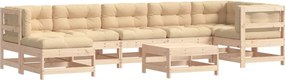 vidaXL Set mobilier de grădină cu perne, 8 piese, lemn masiv
