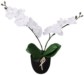 vidaXL Plantă artificială orhidee cu ghiveci, 30 cm, alb