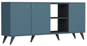 Comoda AMATA-C, Gauge Concept, 180x37x79 cm, PAL, antracit/albastru