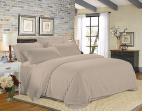 Lenjerie de pat din microfibra hoteliera JASMINE PURE bej - dunga 1 cm Dimensiune lenjerie de pat: 70 x 90 cm | 140 x 200 cm