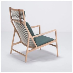 Fotoliu cu construcție din lemn de stejar Gazzda Dedo, verde