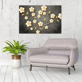 Tablou - Arbust auriu pe fundal negru (90x60 cm)