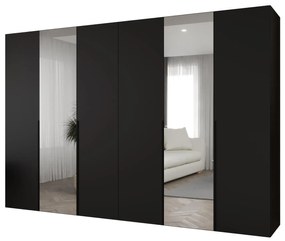 Dulap de haine 300 cm Alice 2 (Negru + Negru). 1126195