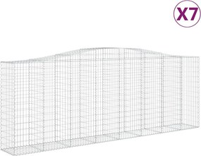 vidaXL Coșuri gabion arcuite 7 buc, 400x50x140/160 cm, fier galvanizat