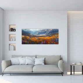 Tablou - Peisaj montan pictat II. (120x50 cm)