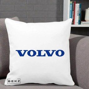 Perna Personalizata cu emblema Volvo, 40x40 cm, Alba Mata, Husa Detasabila, Perna Inclusa, BEKZ®