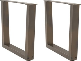 vidaXL Picioare pentru măsuță de cafea în formă de V, 2 buc., oțel natural, 50x(42-43,3) cm