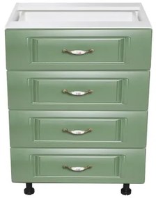 Corp inferior 60 cu 4 sertare Zebra MDF Verde drept