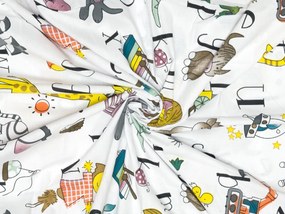 Lenjerie de pat din bumbac pentru patut KIDS ALPHABET alb Dimensiune lenjerie de pat: 45 x 65 cm | 90 x 135 cm