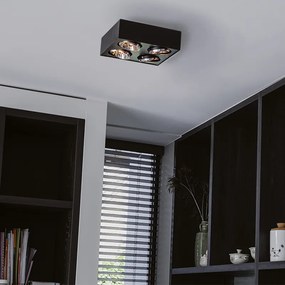 Spotlight de design negru pătrat cu 4 lumini - Kaya