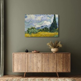 Tablou - Vincent van Gogh, Wheat Field with Cypresses, reproducere (90x60 cm)