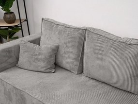 Canapea colt extensibila SMART COSARO gri deschis, cu colt bilateral + 2 perne CADOU