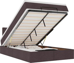 vidaXL Pat otoman cu saltea țesătură maro închis 120x200 cm