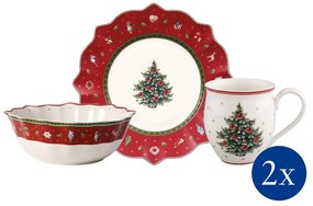 Set mic dejun pentru 2, motiv de Crăciun, roșu, Toy's Delight, 6 buc - Villeroy & Boch