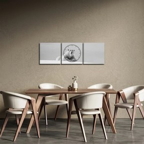 Tablou - Ursul polar (cu ceas) (90x30 cm)