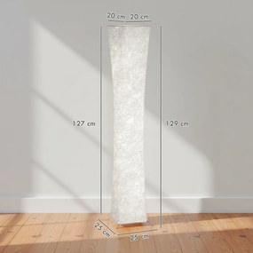 HOMCOM Lampă de Podea Modernă cu Întrerupător de Picior, din Oțel și Plastic, 25x25x129 cm, Alb și Argintiu | Aosom Romania