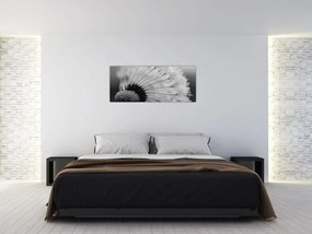 Tablou cu păpădie - albnegru (120x50 cm)
