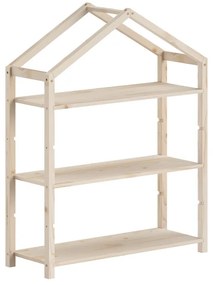 Bibliotecă în formă de Căsuță, Natur, MDF – Dallas – Vipack