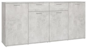 3074931 vidaXL Servantă, gri beton, 160x36x75 cm, lemn prelucrat