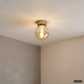 Plafonieră ELIAS 1xE14/5W/230V Ø 13 cm auriu/bej fumuriu