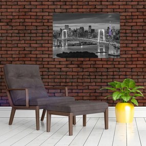 Tablou - Orașul mare cu turnul mov (90x60 cm)