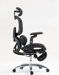 VIGOCHAIR ULTRA PRO VENT/ROLLER Scaun ergonomic, sezut cu ventilatie, spatar reglare verticala, suport lombar cu role masaj si incalzire, sezut translatie, cotiere 6D, suport picioare, Full Mesh, Negru