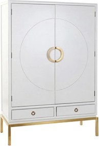 Dulap DKD Home Decor Alb Auriu* Metal Plop 120 x 50 x 175 cm