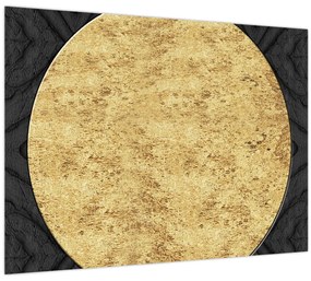 Tablou pe sticlă - Structura de aur N⁰2 (70x50 cm)